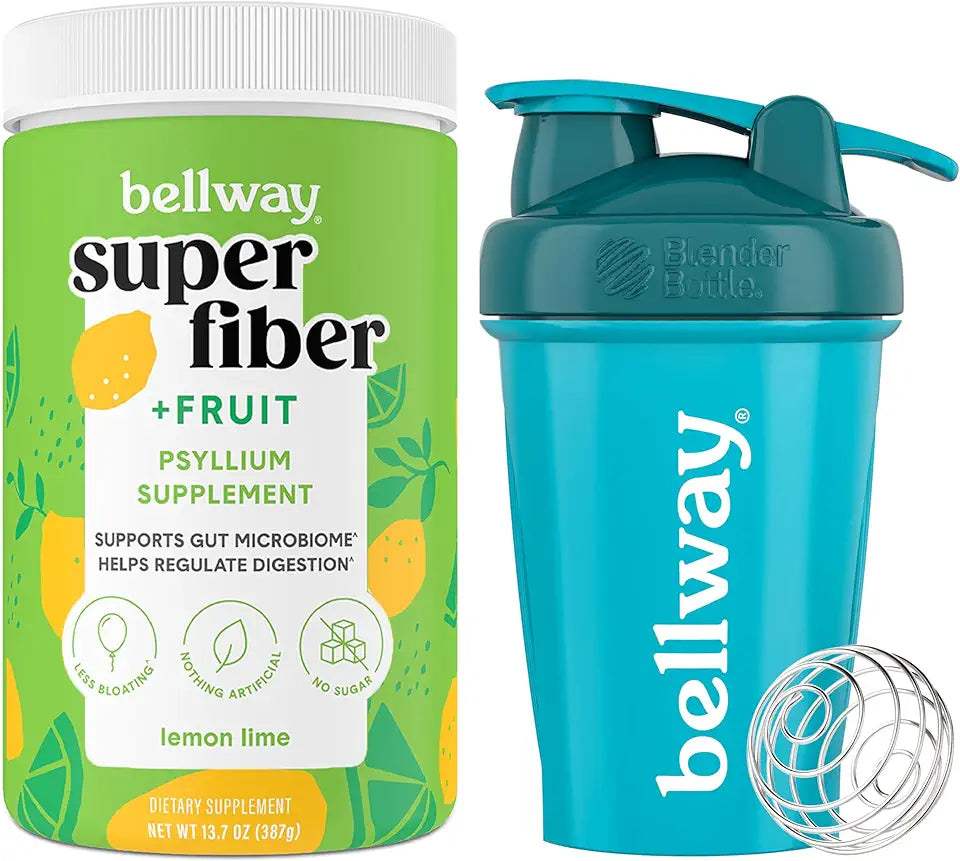 Super Fiber Powder + Fruit, Lemon Lime Shaker Bottle Bundle Q5392