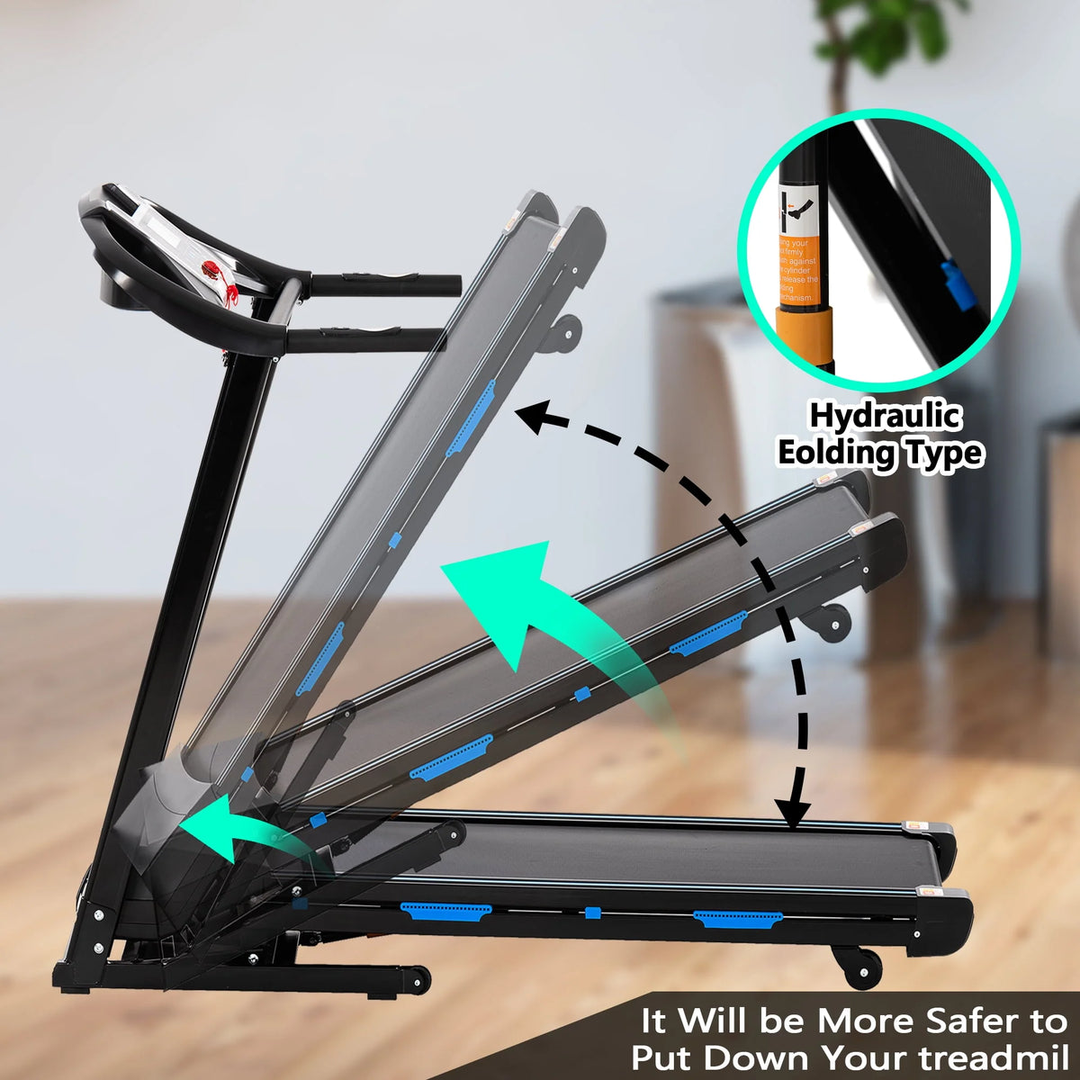 3.5HP Foldable Electric Treadmill with Incline S723