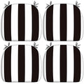 Patio Seat Cushions D16 x W17 Inches All Weather Set of 2 Grey Textured V851