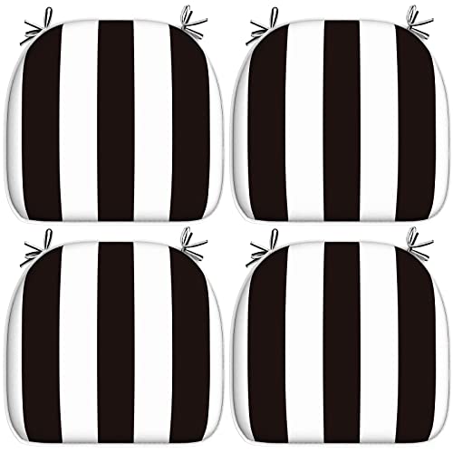 Patio Seat Cushions D16 x W17 Inches All Weather Set of 2 Grey Textured V851
