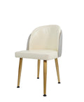Set of 4 Leather Dining Chairs Metal Legs P214