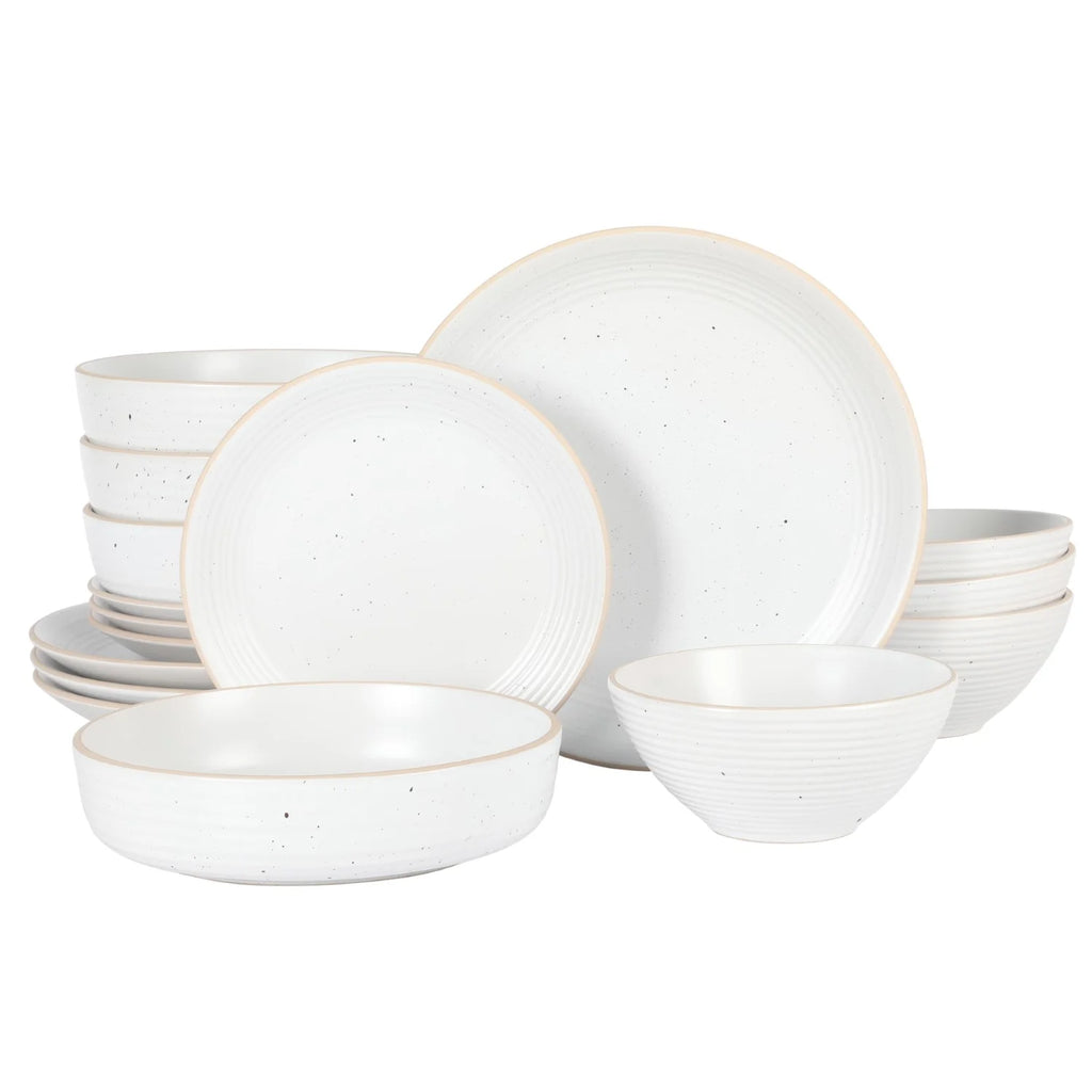 16 Piece Speckled Stoneware Dinnerware Set C3352