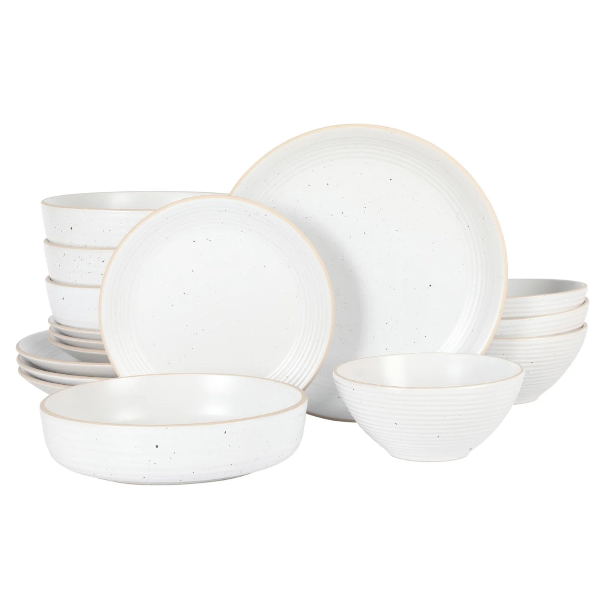 16 Piece Speckled Stoneware Dinnerware Set C3352