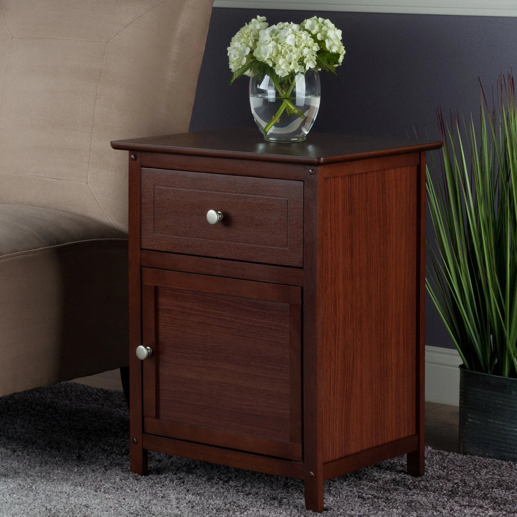 Walnut Finish Accent Table Nightstand H61408