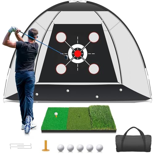 Golf Net with Practice Mat 10x7FT Z7663