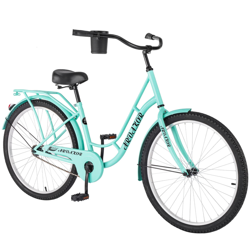 Green Carbon Steel Beach Cruiser Bike U862092