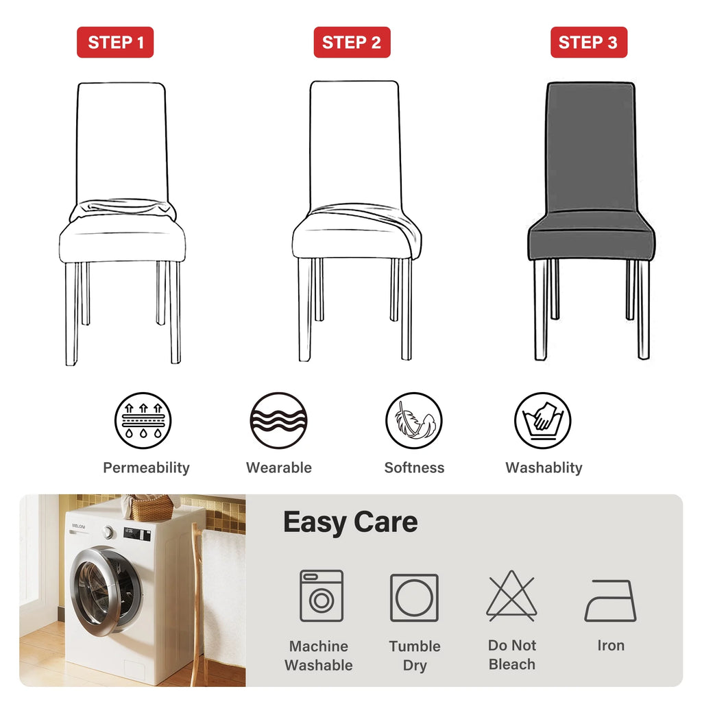 Stretch Christmas Chair Covers Set of 4 Red V268817