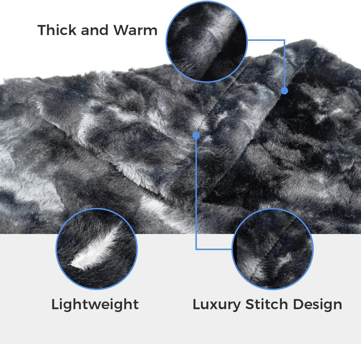 Oversized Soft Fuzzy Faux Fur Sherpa Throw Blanket 60''x80'' Gray O515821