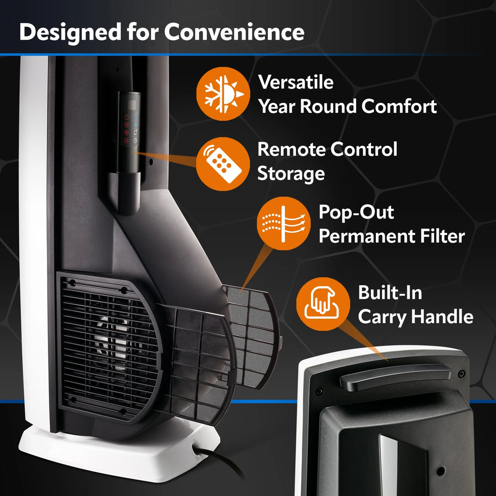 Black High Velocity Fan and Ceramic Space Heater with Remote H803423