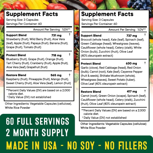 Fruit and Veggie Supplement 180 Count Pack of 2 F7918