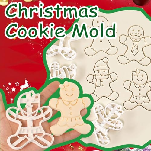 4 Pcs Large Gingerbread Man Cookie Cutter Set D8901