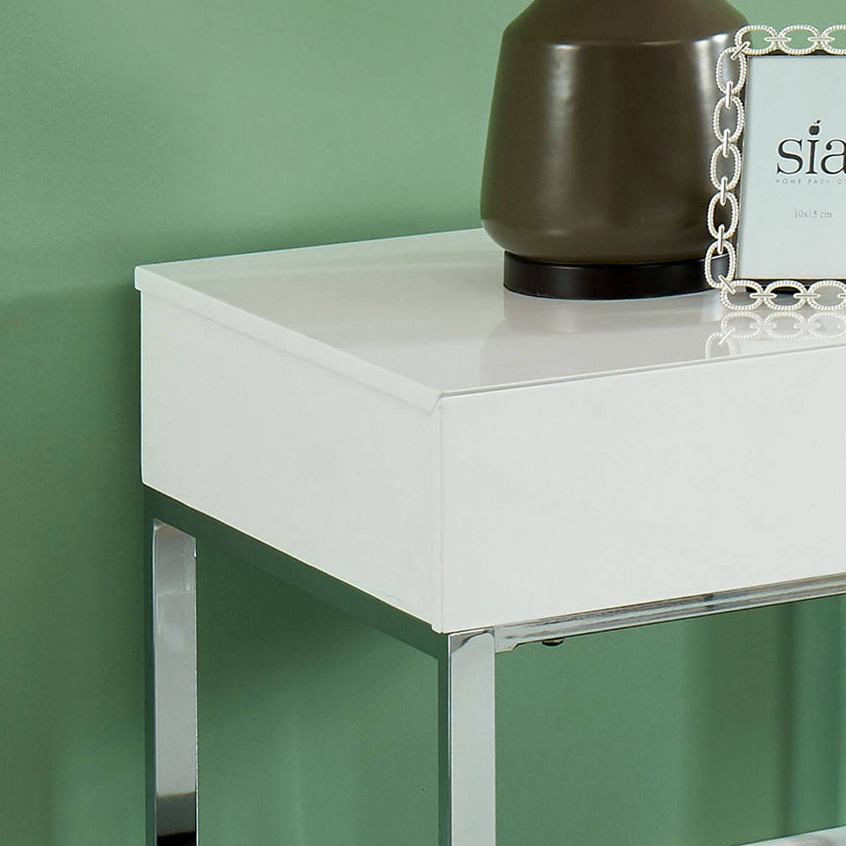 White Wood Rectangle End Table G517
