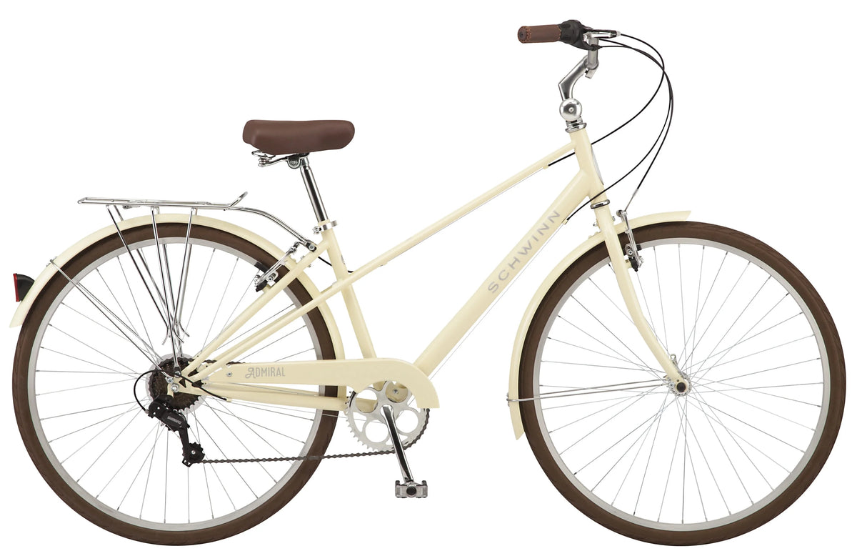 700c 7 Speeds Cream Hybrid Bike W744