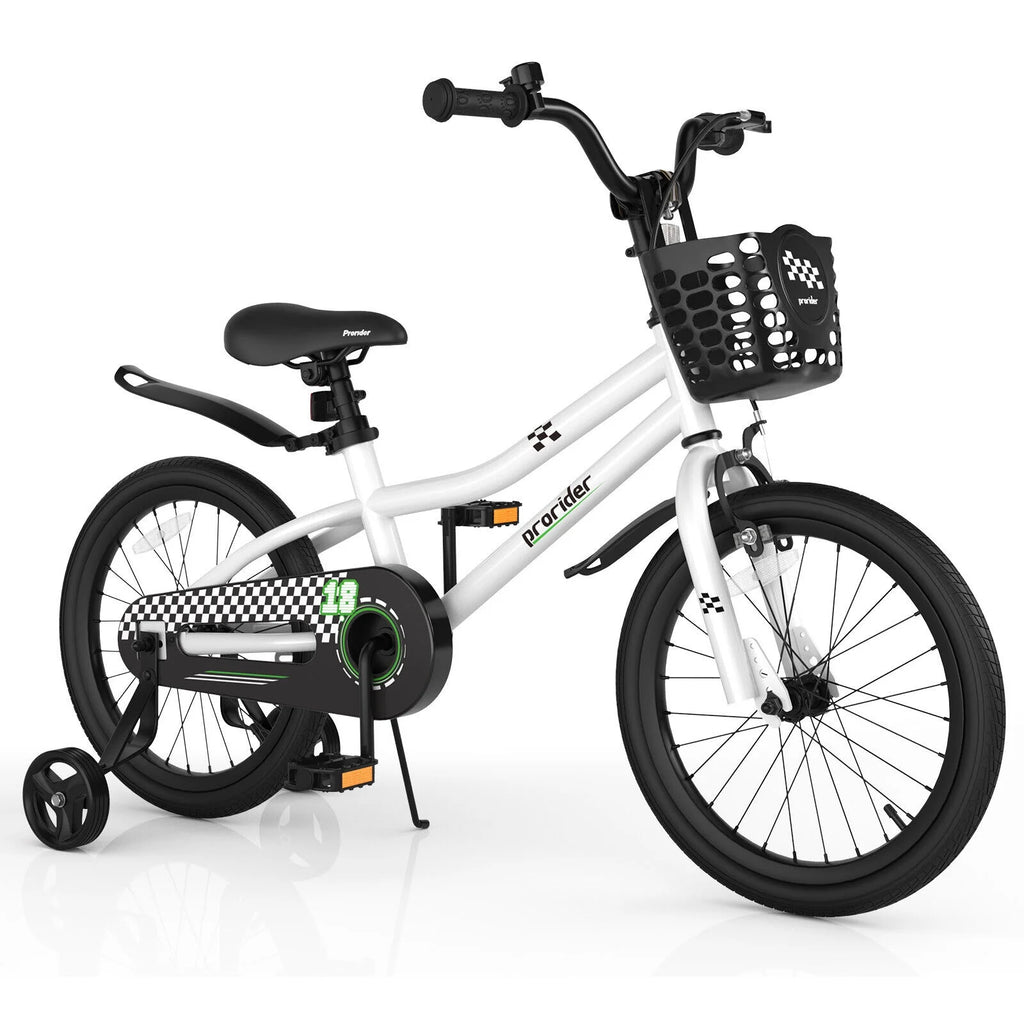 18 Inch Kids Bike with Training Wheels and Basket V914079