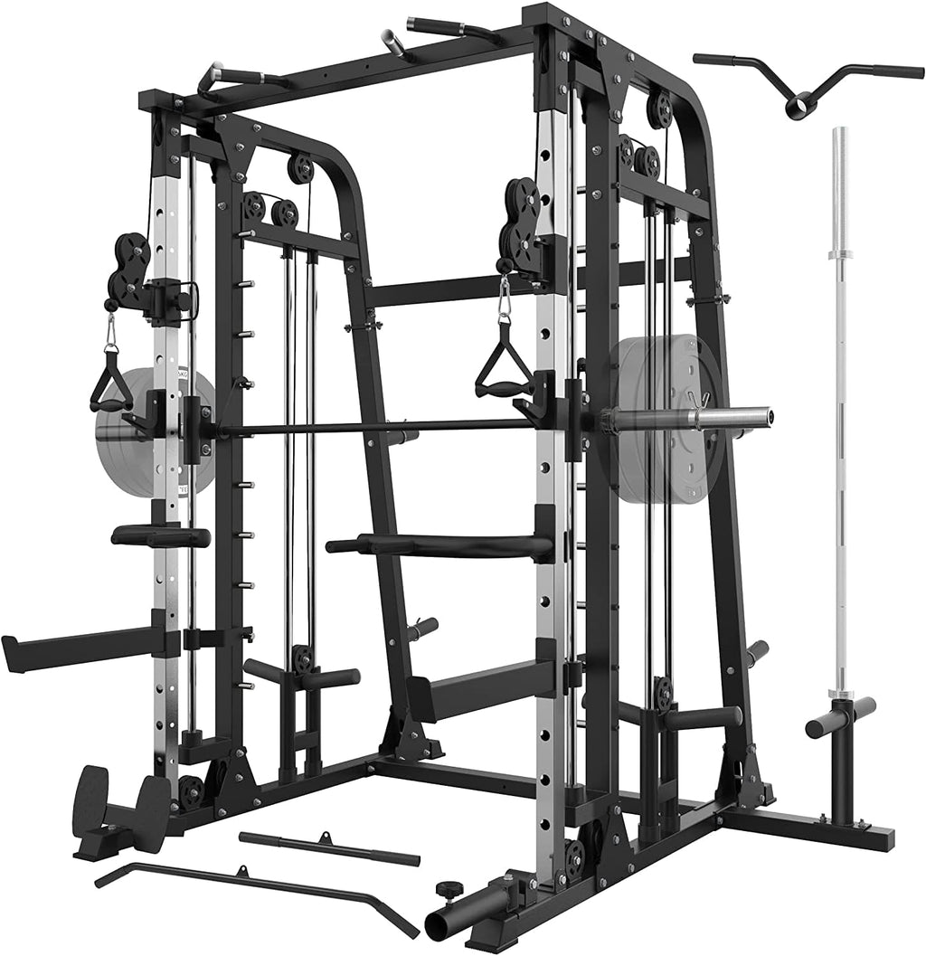 Smith Machine Power Cage with Weight Bar and LAT Pull-Down Systems W176