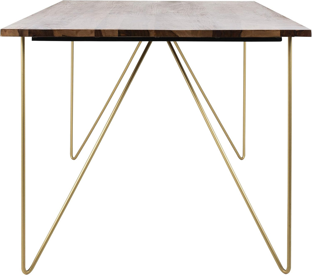 Walnut and Brass Dining Table U779