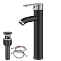 Matte Black Single Handle Vessel Sink Faucet with Pop Up Drain Q2818