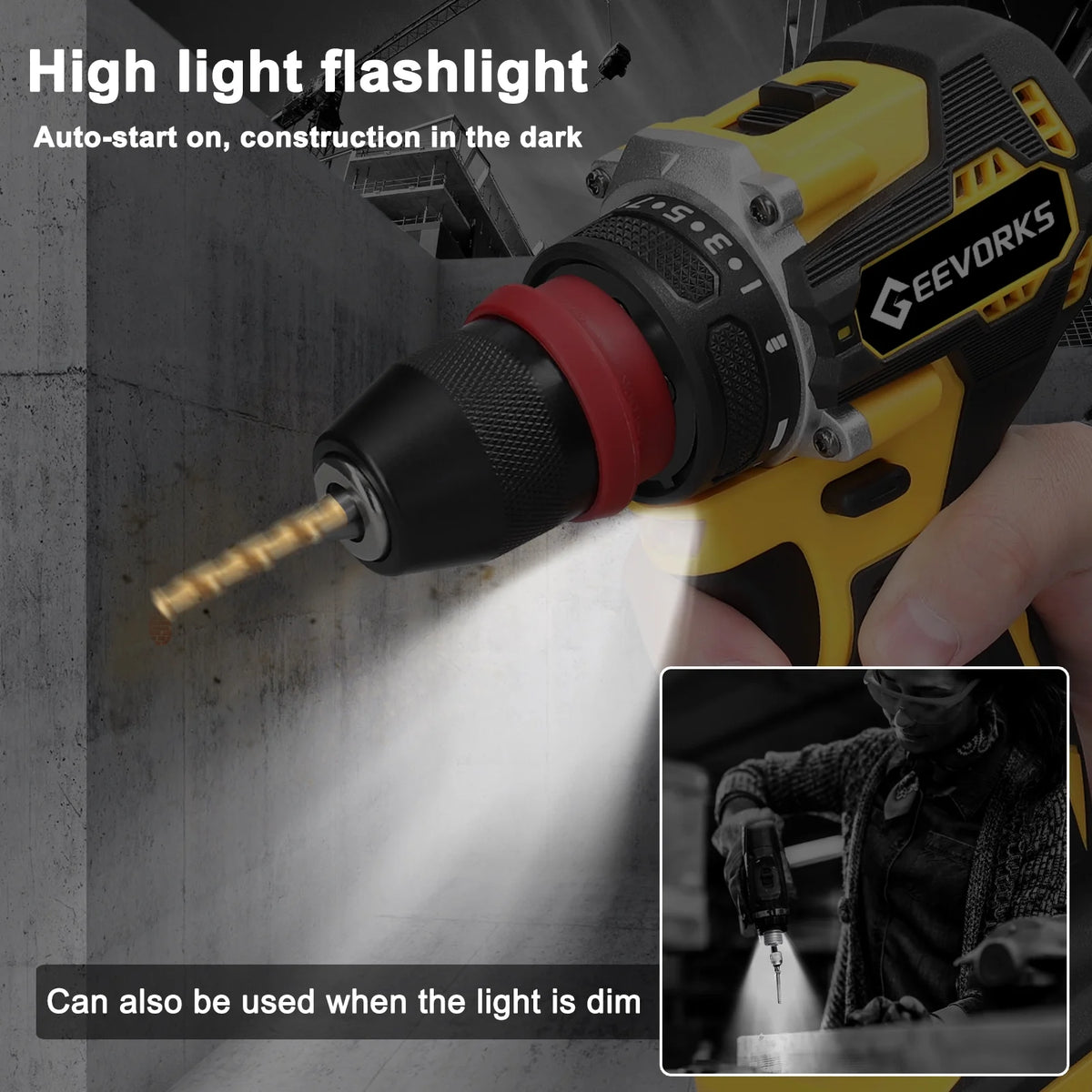 Electric Screwdriver 45Nm Torque 16.8V 2in1 Drill V8653