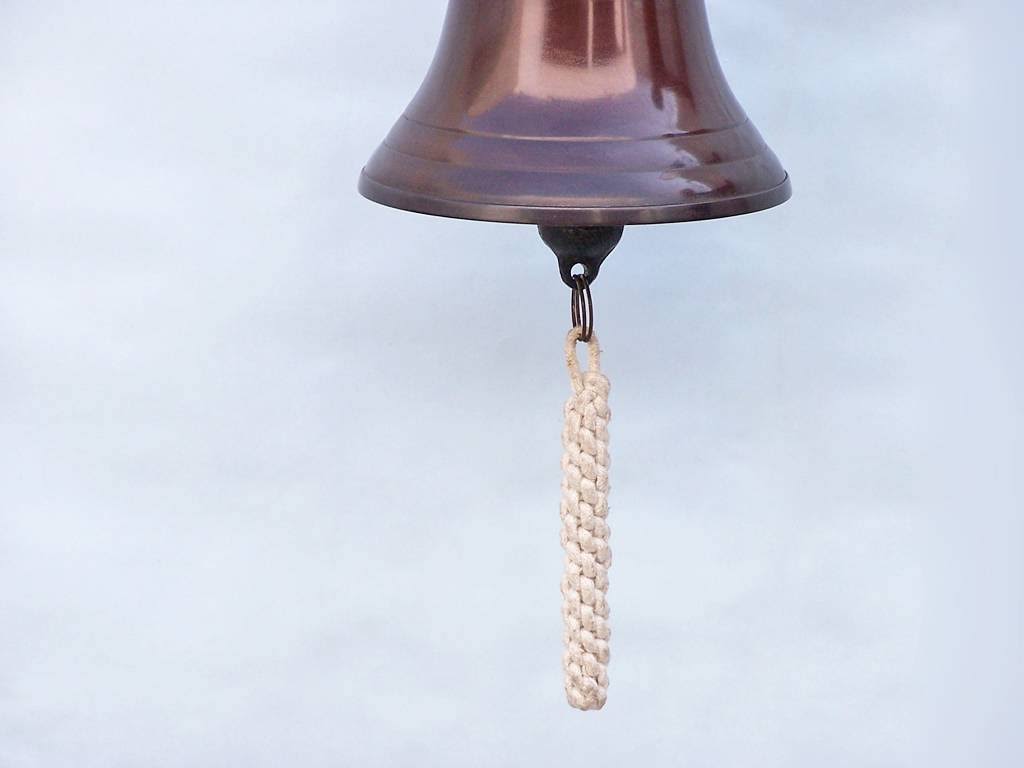 Antique Copper Hanging Ships Bell D5577