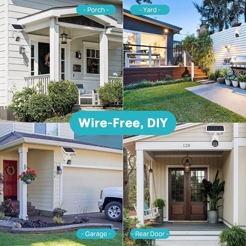 Wireless 1080P Solar Battery Powered WiFi Security Camera with 4X Digital Zoom R649