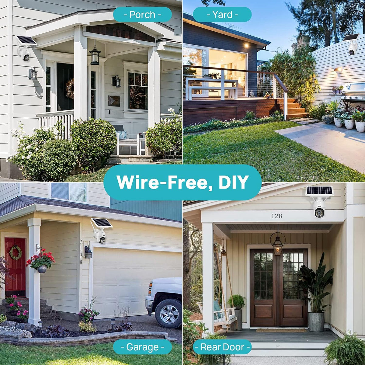 Wireless 1080P Solar Battery Powered WiFi Security Camera with 4X Digital Zoom R649