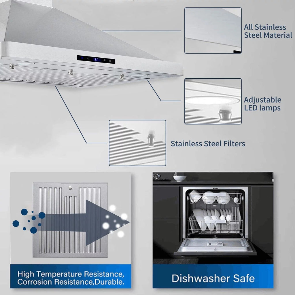 36 inch Stainless Steel Wall Mount Range Hood E24175