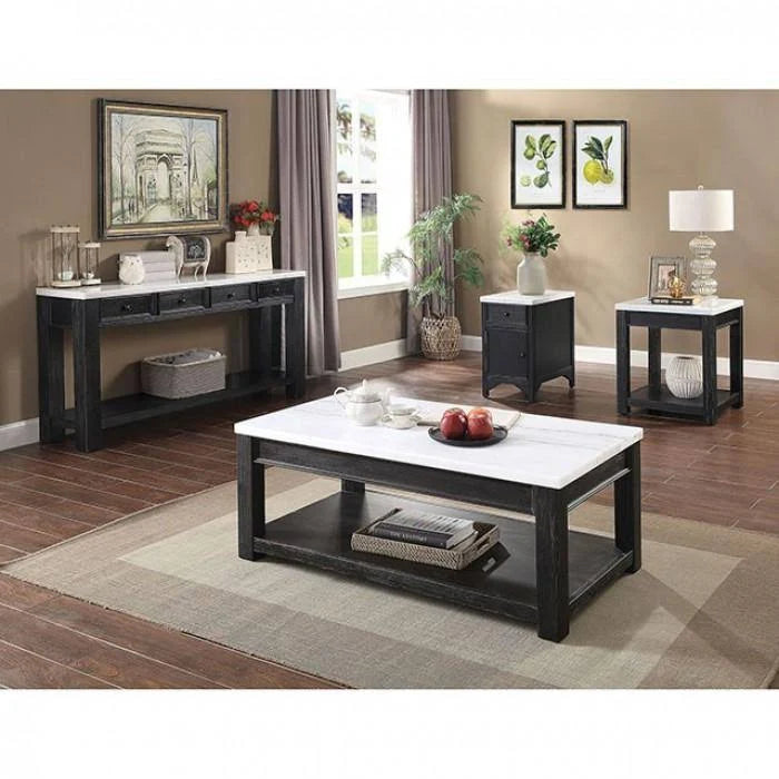 White Black End Table Y49373