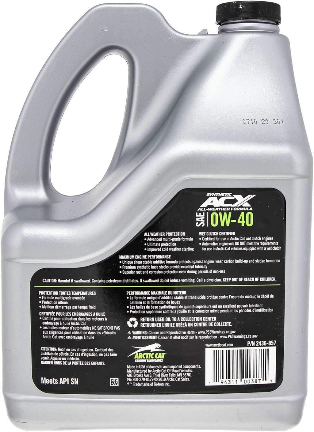 0W-40 Synthetic Oil Pack of 2 G786351