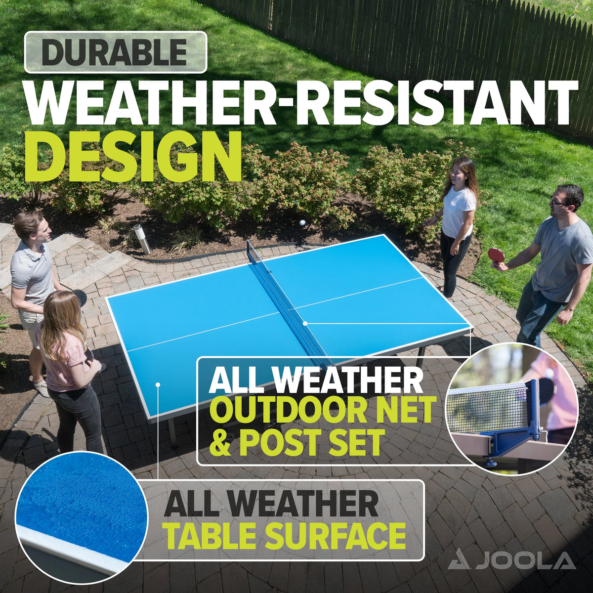 Blue Table Tennis Table with Net Set Q16421