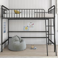 Black Twin Metal Loft Bed S73242