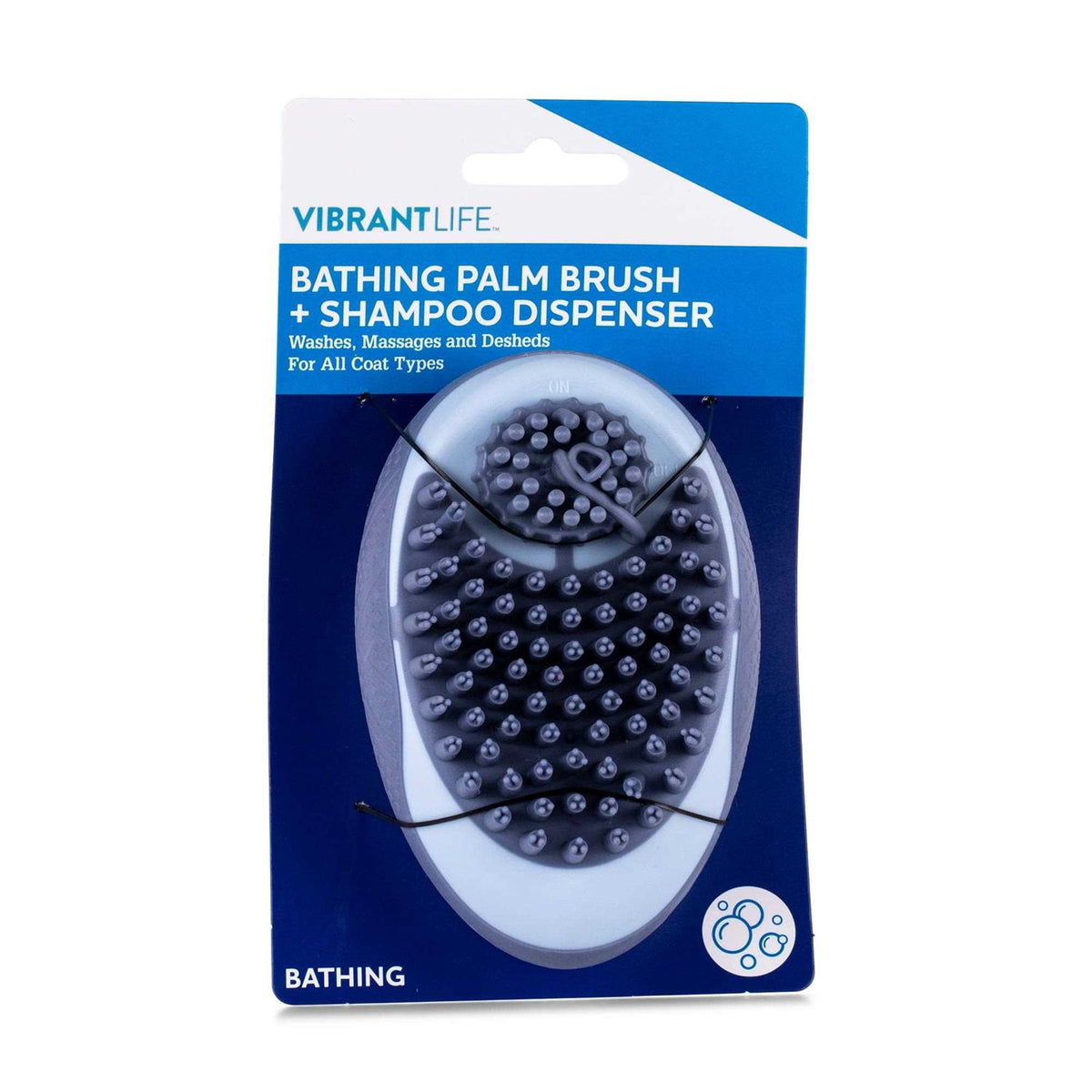 Bathing Palm Pet Brush + Shampoo Dispenser Grooming Tool M732434