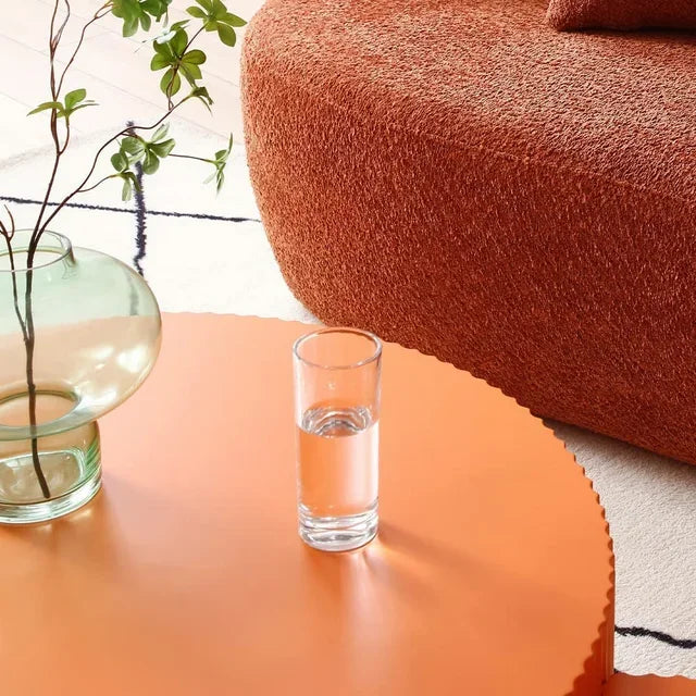 Round Coffee Table, Matte Black Wooden End Table M405