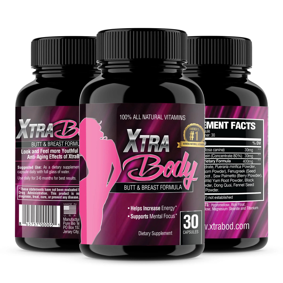 Butt Enhancement and Breast Enlargement Supplement - 30 Capsules J690