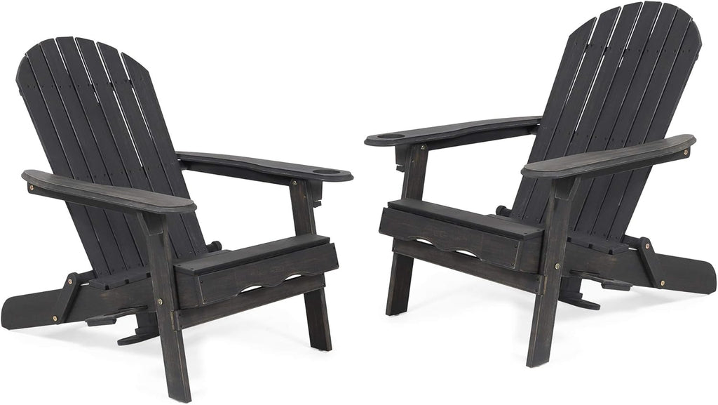 Acacia Wood Folding Adirondack Chairs Set of 2 A92400