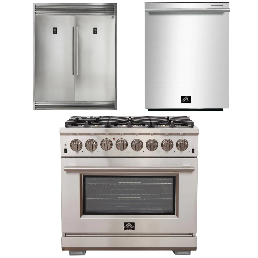 36 Inch Gas Burner Electric Oven Pro Range, Dishwasher, Refrigerator X63951