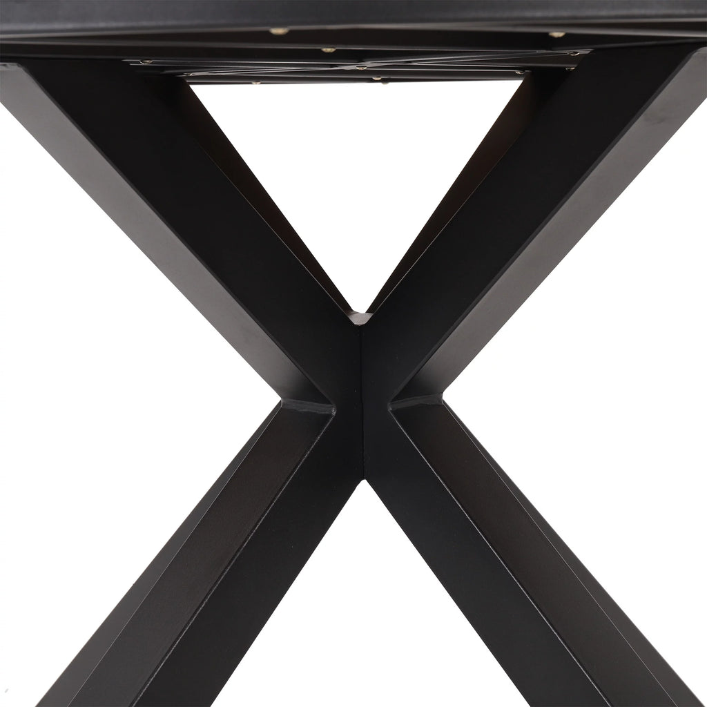 Black and Teak 5 Piece Mesh and Acacia Wood Dining Set E9996