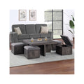 Antique Coffee Table with Storage Stools W15303