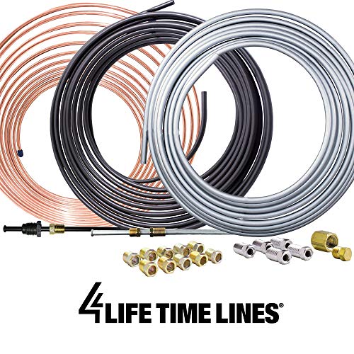 25 ft 1/4 Copper-Nickel Brake Line Tubing Coil and Fitting Kit J587504