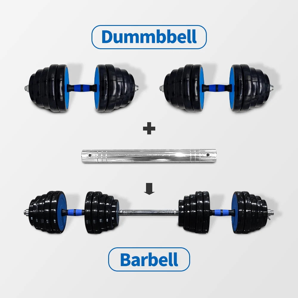 88 Lbs Adjustable Dumbbell Set with Connecting Rod S724936
