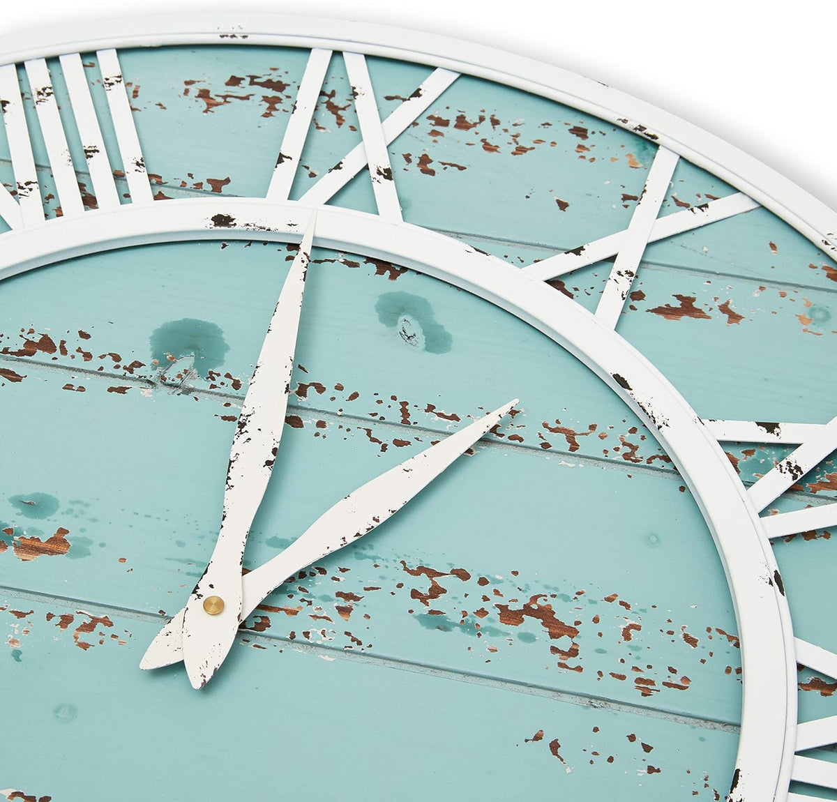 24 Inch White Metal Frame Roman Numerals Wall Clock Y97627