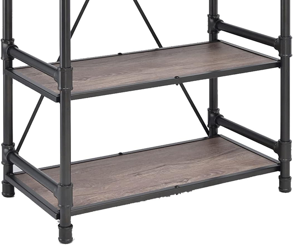 Rustic Oak & Black Bookshelf Y10849