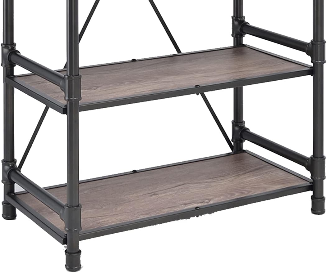 Rustic Oak & Black Bookshelf Y10849