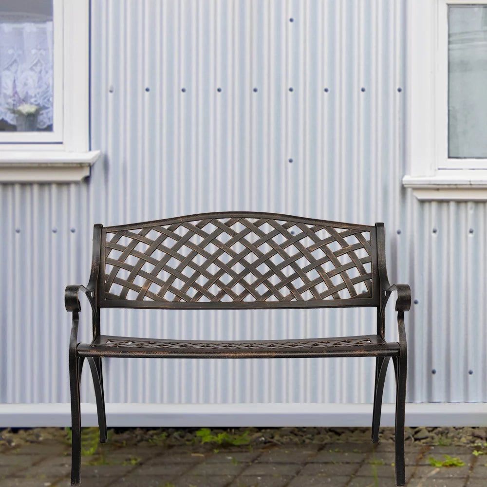 40.5" Aluminum Cast Iron Outdoor Garden Bench I69750