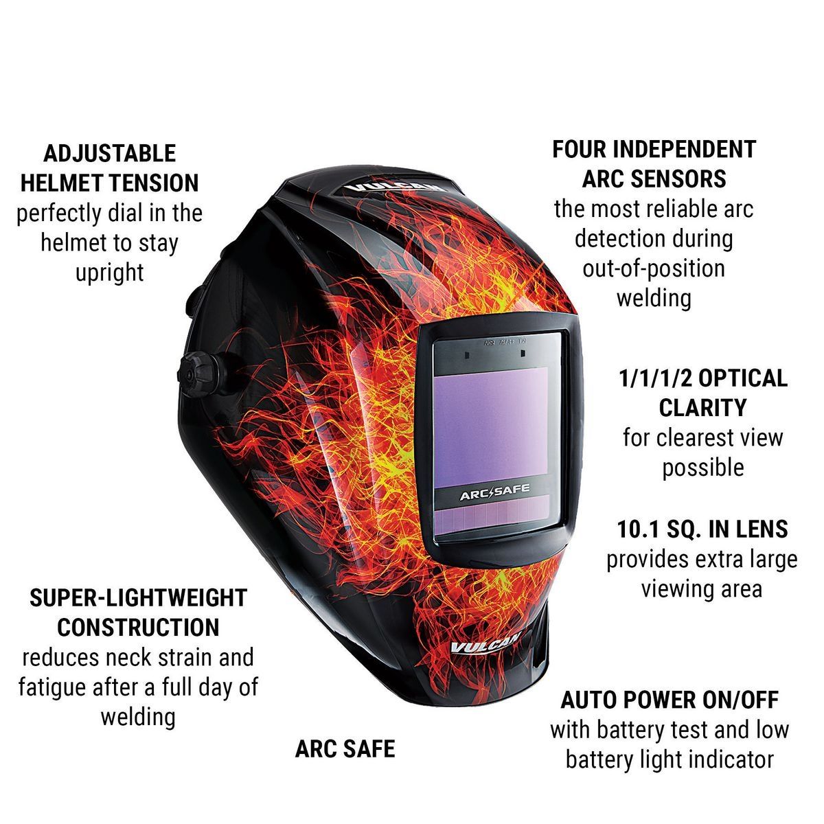 Auto-Darkening Welding Helmet with Flame Design R56801