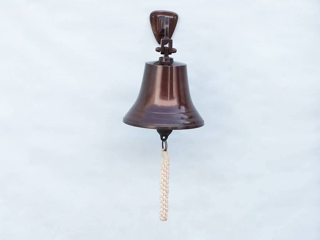 Antique Copper Hanging Ships Bell D5577