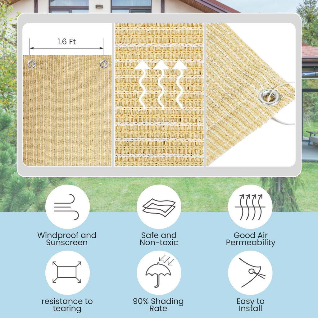 Beige 10'x10' Sunshade Netting D32083