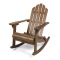 Dark Brown Acacia Wood Adirondack Rocking Chair V9232
