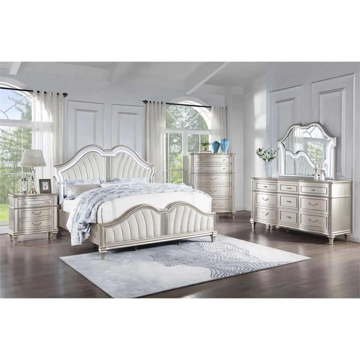 9 Drawer Silver Oak Dresser F607543