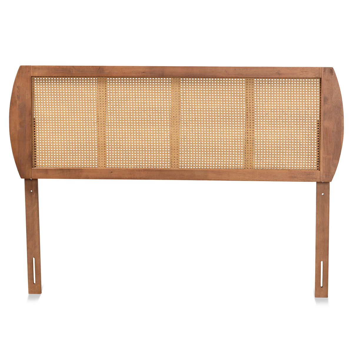 Ash Walnut Full Wood Rattan Headboard F136350