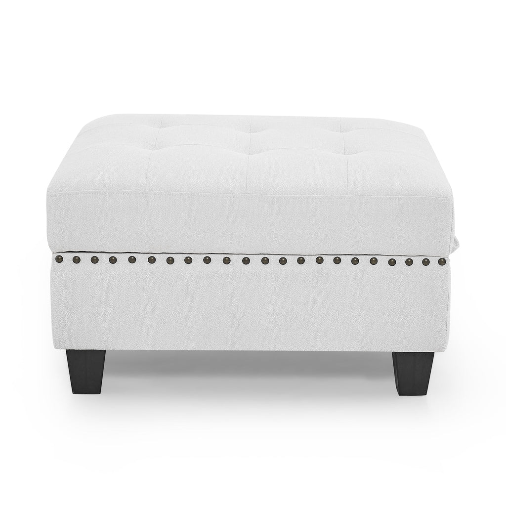 U Shape Modular Sectional Sofa with Seven Single Chair, Four Corner and One Ottoman, Ivory R8301